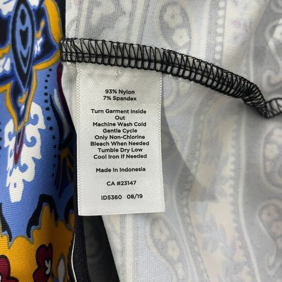 Talbots Dress M Paisley Floral Stretch Knit Multicolor Boho 3/4 Sleeve - Picture 5 of 7